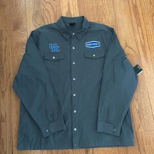 Colosseum NWT Gray Men's Snap Button Up Shirt University of Kentucky Size XXL